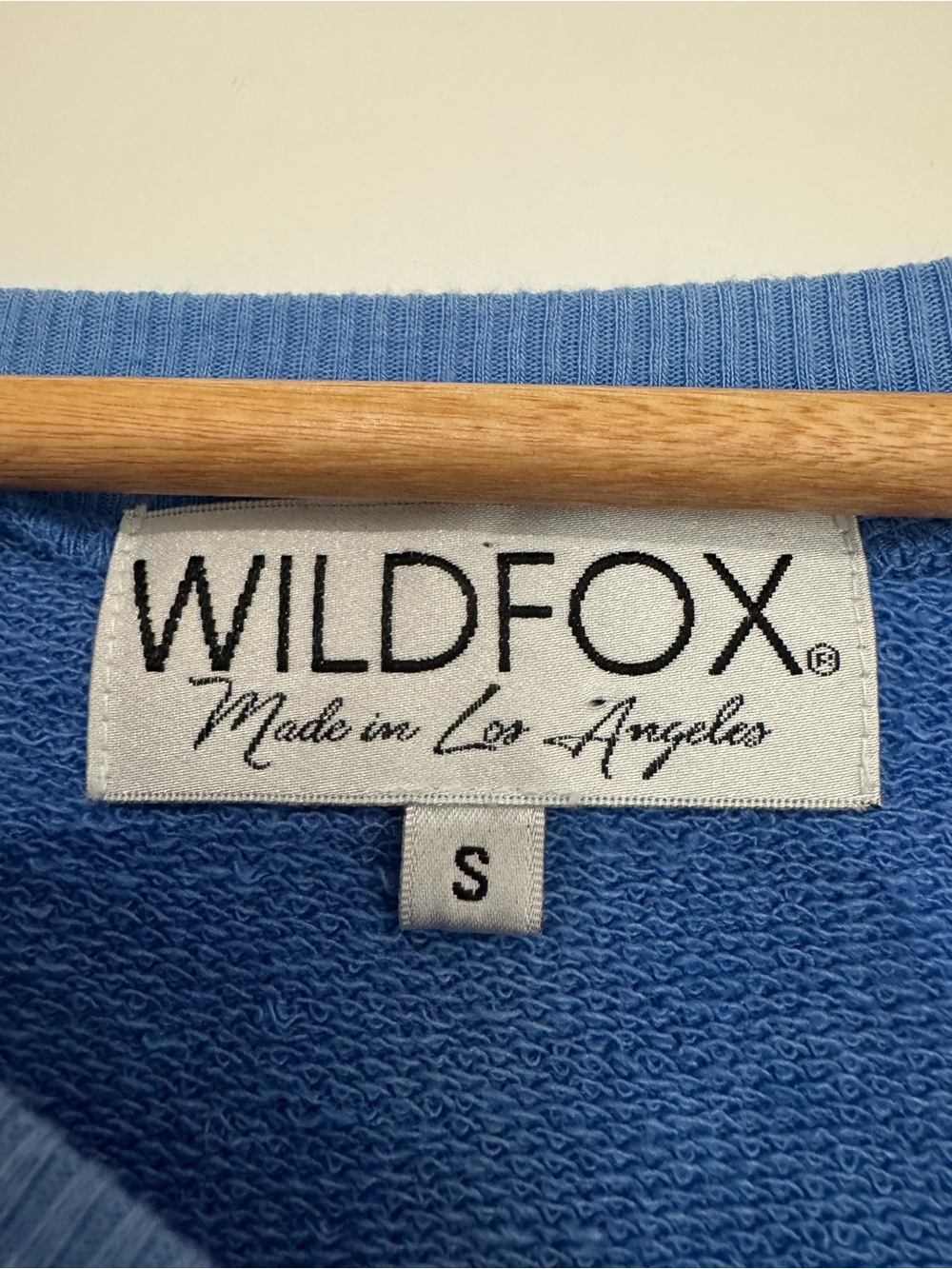 Wildfox Blue White Tie Dye Sweatshirt Small | Lightweight Cotton Blend Pullover - Picture 3 of 10